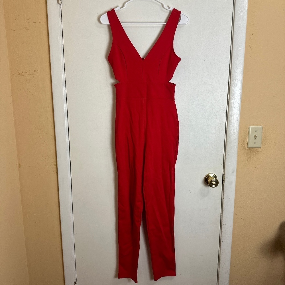 ! Rolla Coster Red Valentineβs Day Cut Out Jumpsuit Women Size S
